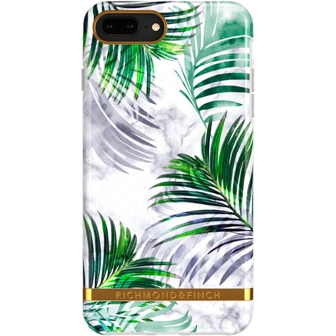 Richmond & Finch Wit Marmer Tropics Mobiele Cover - iPhone 8 Plus