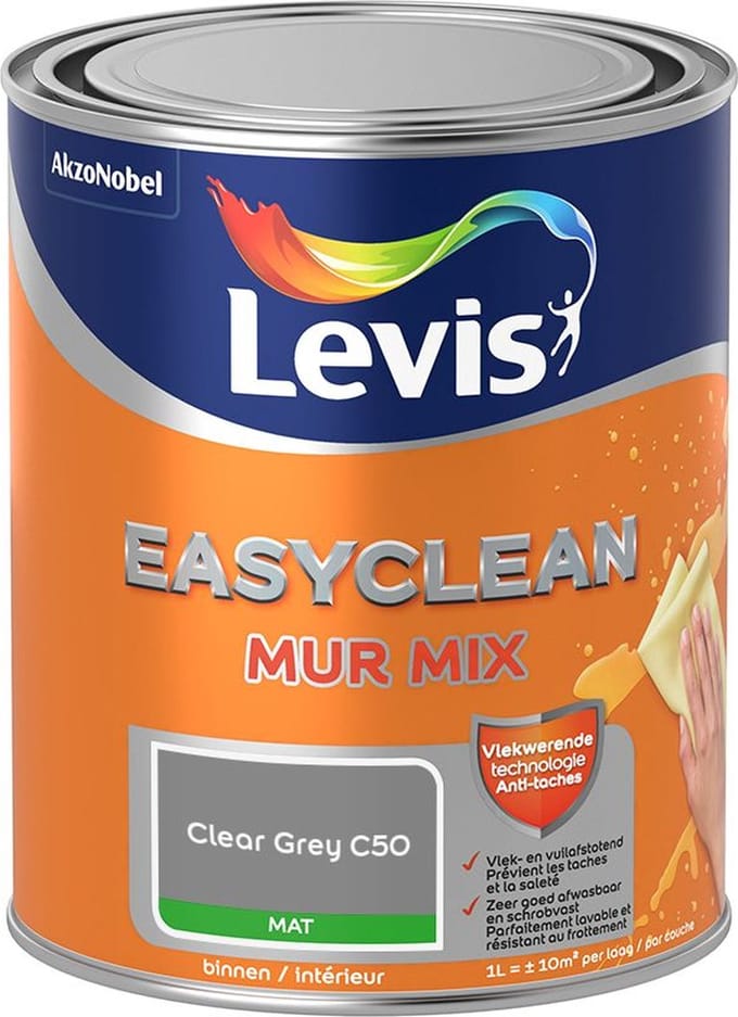 Levis - Easyclean Mur Mat Mix - Clear Grey C50 - Mengverf - 1 L