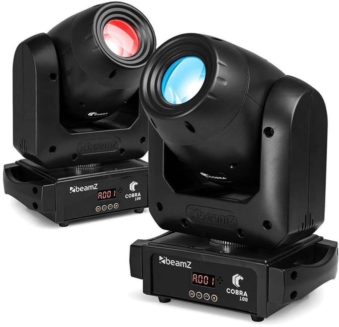 BeamZ Cobra 100 LED set van 2 spot moving heads met prisma - 100W