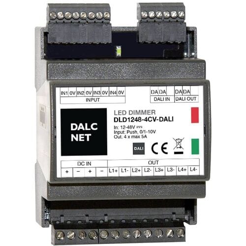 Dalcnet DALI DLD1248-4CV-DALI Dimmer 4-kanaals