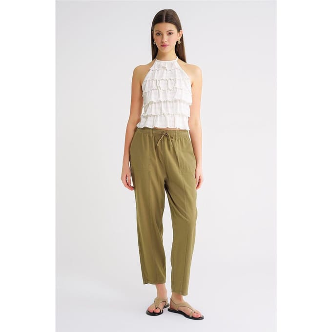 Katoenen Joggingbroek met Touwtjes in de Taille