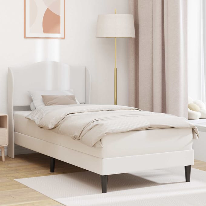 vidaXL - Bedframe - met - hoofdeinde - Wit - 80 - x - 200 - cm - Kunstleer