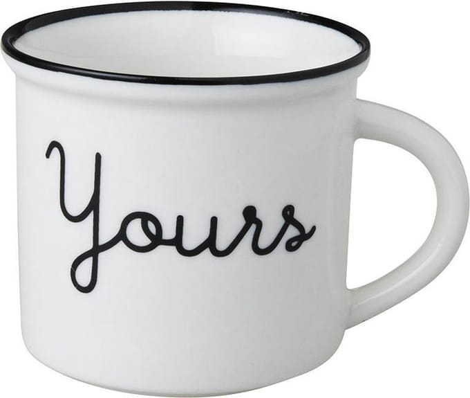 Dutch Rose Zwart/Wit Beker Yours - Wit