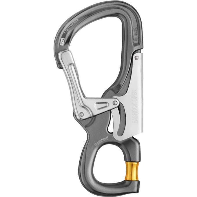 PETZL EASHOOK OPEN Automatic – Connector Grey/Yellow 25 KN