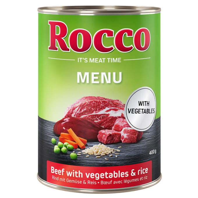 6x400g Menu Rund, Groente & Rijst Rocco Hondenvoer