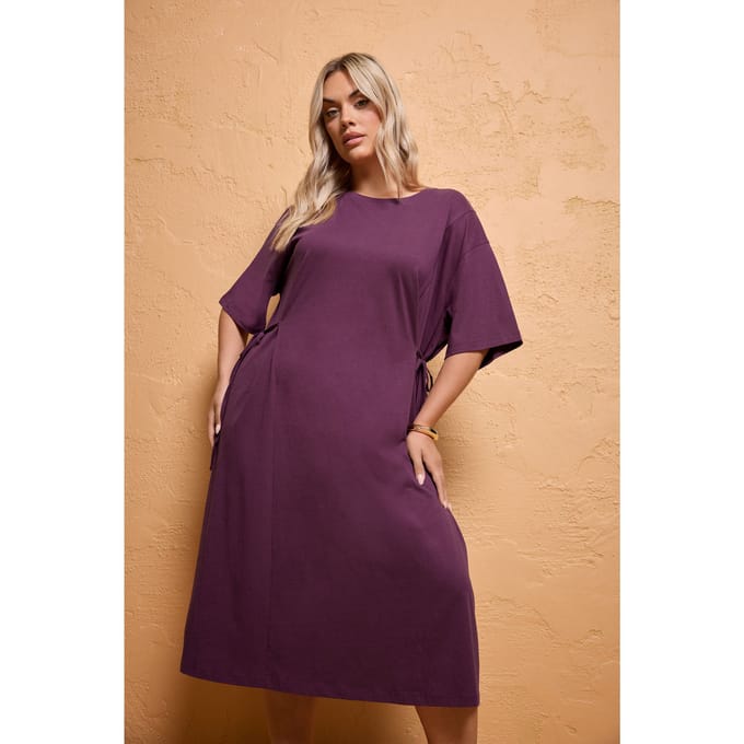 Yours Paarse Midijurk Met Strik Aan De Voorkant Size 42