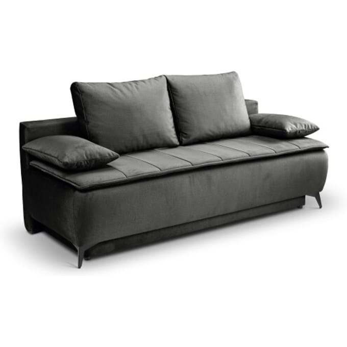 Furnilux Sendi sofa bed 2-zits grijs-beige | luxe velour sofa | opbergbank