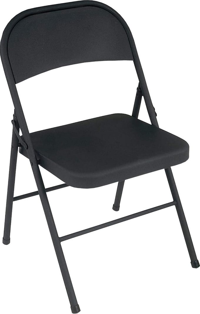Set van 4 Zwarte Stalen Klapstoelen voor Binnen en Buiten