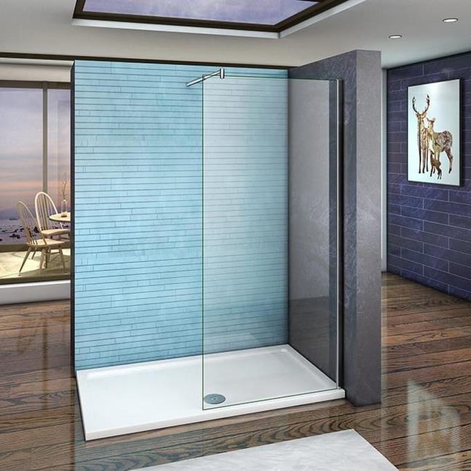 inloopdouche 71x195cm,douchescherm,70-120cm stabilisator,6mm helder veiligheidsglas nano easyclean antikalk,douchewand