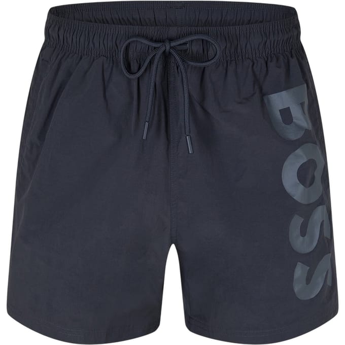 Boss Heren Octopus Bold Logo Zwemshorts (Donkergrijs)