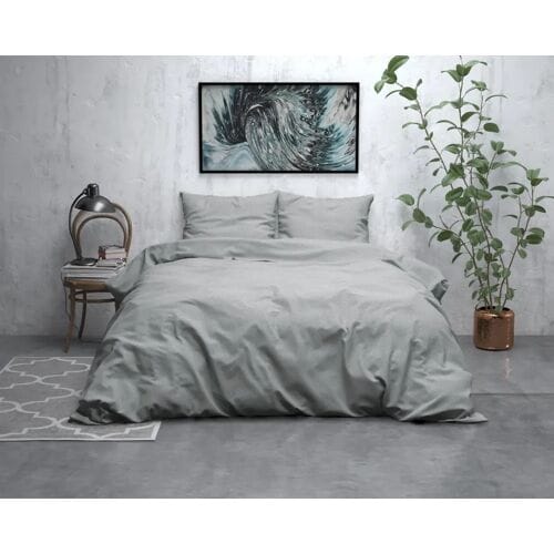 Sleeptime Flanel Jason - Dekbedovertrek - Eenpersoons - 140x200/220 + 1 kussensloop 60x70 - Grijs