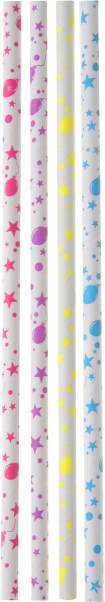 Santex Drinkrietjes - papier - 40x - multicolor - 19,5 cm - rietjes