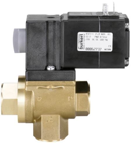 Magneetventiel 3/2-Weg G1/2'' NC Messing FKM 0-0.5bar/7psi 24VAC/DC 0131 17841
