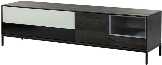 MASSIVMOEBEL24.DE mango TV-meubel grijs massief hout 200x45x55 cm (BxTxH) geolied gemonteerd CHICAGO deels massief #202