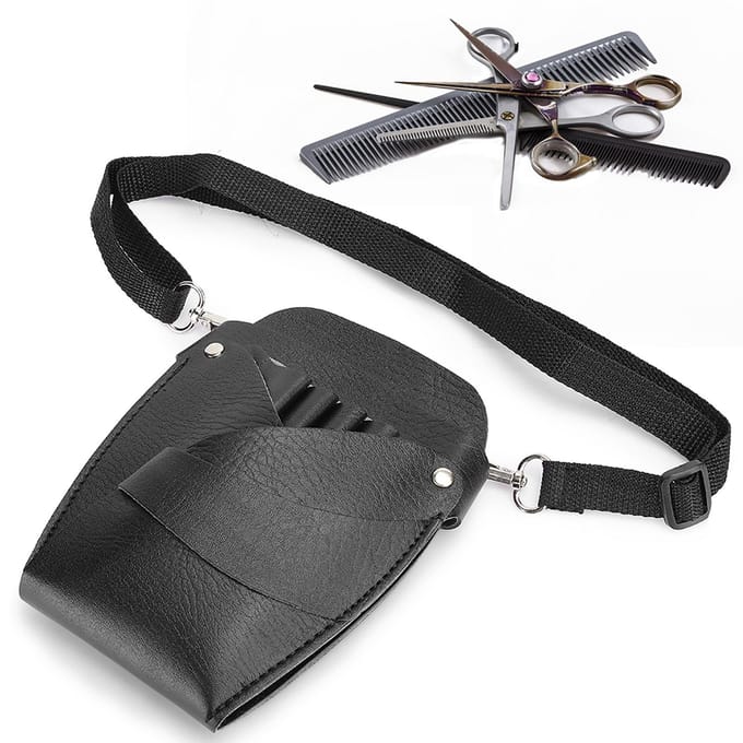 Sac Portable pour Ciseaux de Salon de Coiffure Rangement Outils Coiffure Pince à Cheveux Peigne Sac de Taille gray
