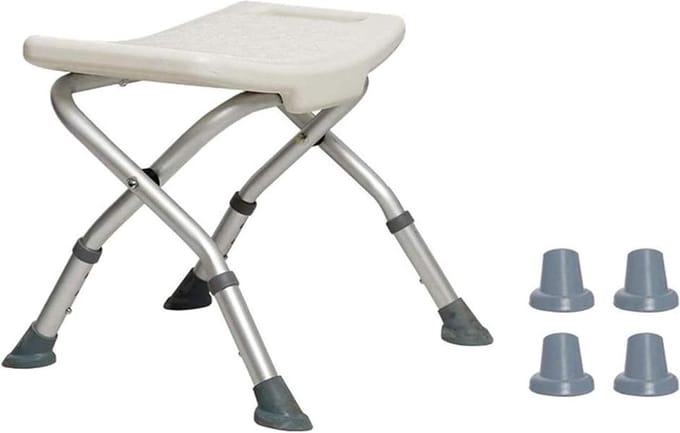 Douchestoel - Badkruk Kruk - Veilig Douchen - In Hoogte Verstelbaar - 40-44.5 cm - Aluminium