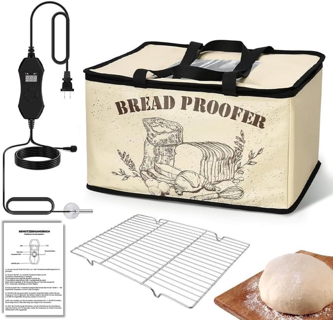 Deeg Gisting Box - Brood Maker - Brood Bakken - Precisie Temperatuur - 39 x 33 x 25 cm - Zwart