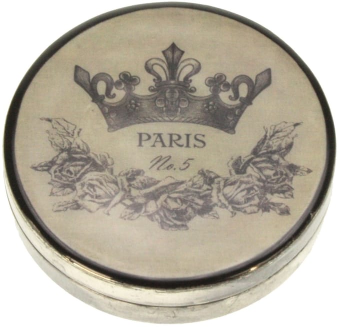Doosje metaal Paris Ø9,5x2,5cm
