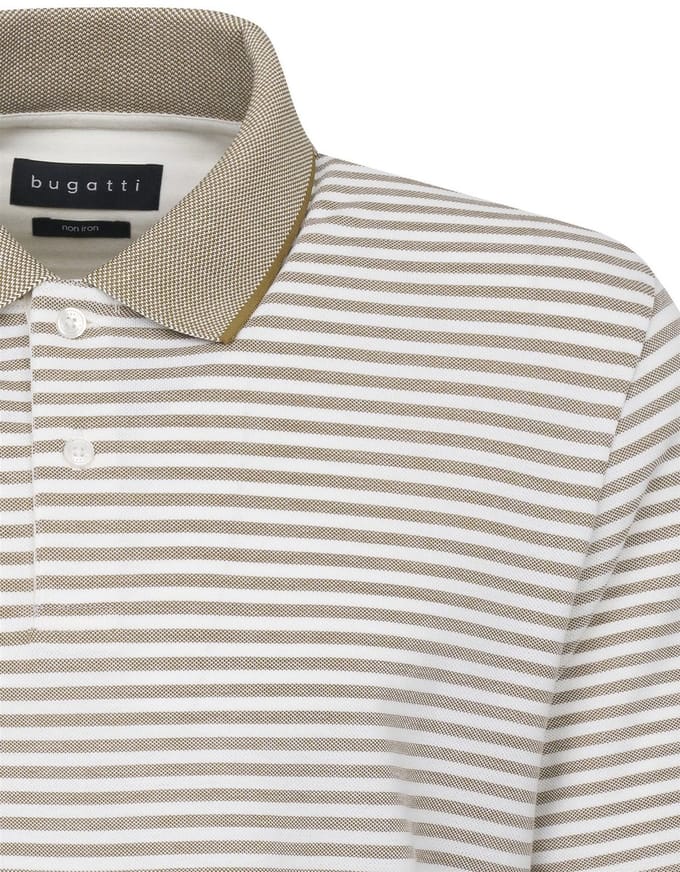 Bugatti poloshirt korte mouw beige