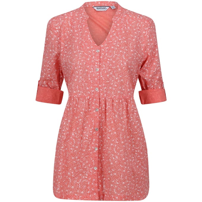 Regatta Dames/Dames Nemora Vogels Katoenen Blouse (Schelp Roze)