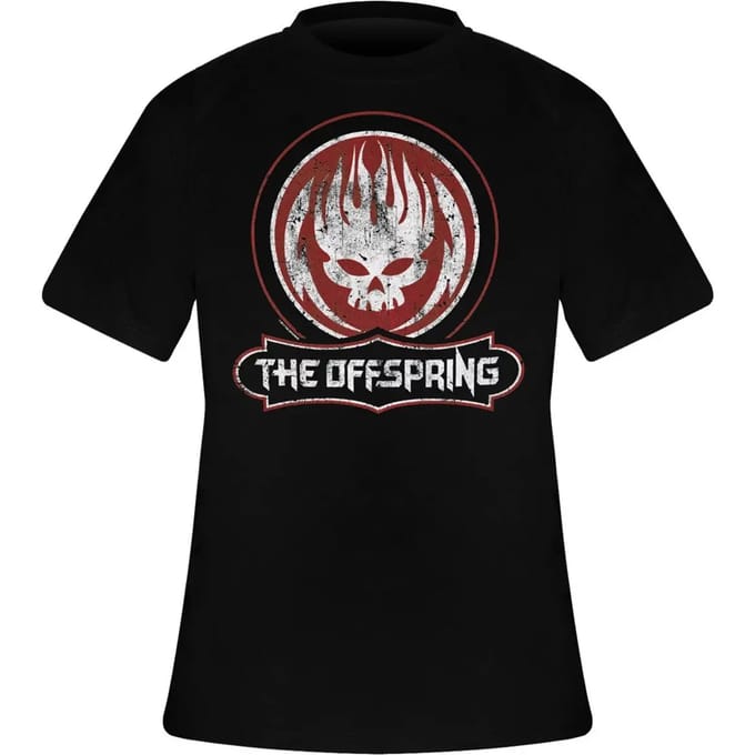 The Offspring Heren Tshirt -L- Distressed Skull Zwart
