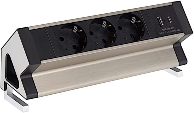 Stekkerdoos met USB - Verdeelstekker - Stopcontact Splitter - Bruin