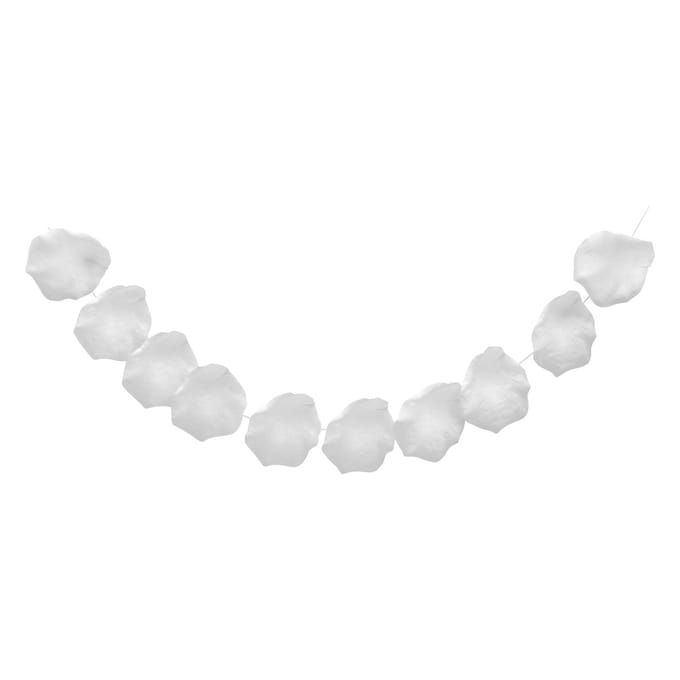 Chaks Rozenblaadjes slinger - wit - 10 bladeren - bruiloft/Valentijn - 180 cm - feest slinger -