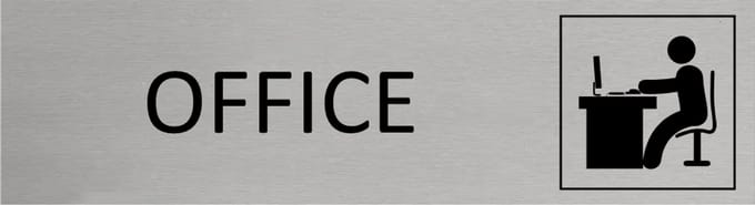 CombiCraft Aluminium deurbordje Office 165x45mm met tape - per stuk