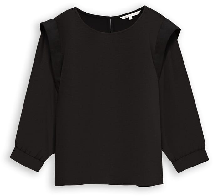 Tom Tailor Denim - Losvallende blouse - Maat S - deep black