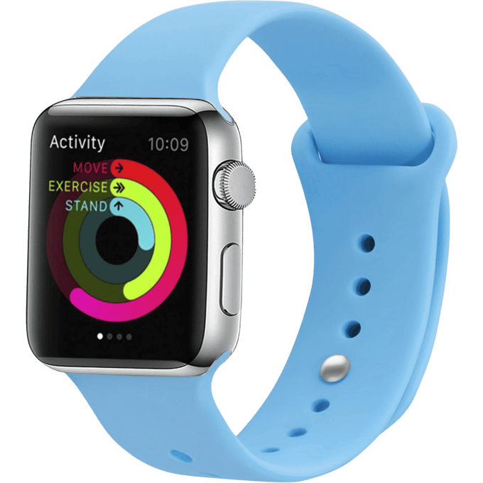 Mocaa Apple Watch Siliconen Horlogebandje 41-42mm Lichtblauw