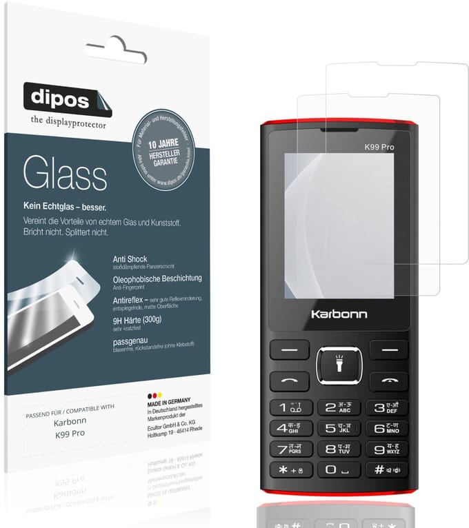 dipos – 2x Matte Pantserfolie geschikt voor Karbonn K99 Pro | 9H Screenprotector