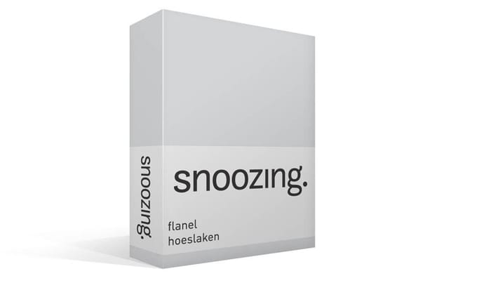 Snoozing - Flanel - Hoeslaken - Lits-jumeaux - 200x200 cm - Grijs