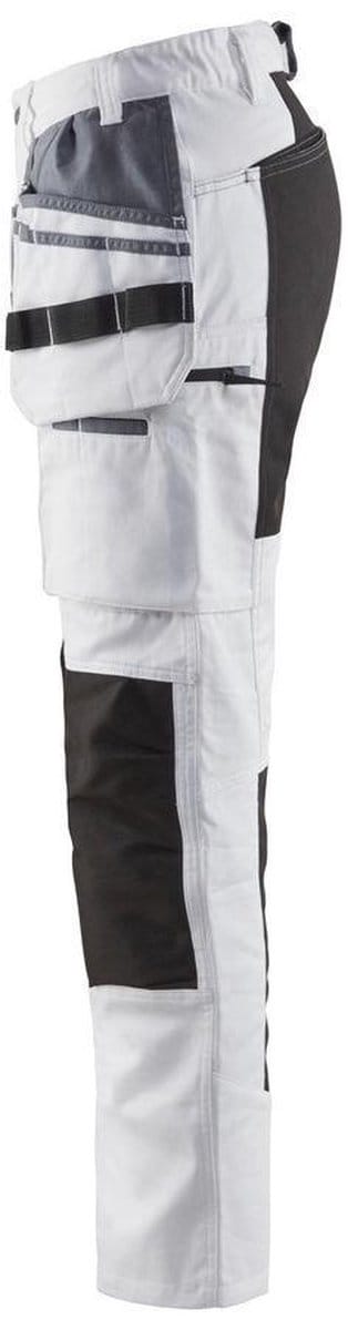 Blaklader Dames Schildersbroek met stretch 7910-1000 - Wit/zwart - D25