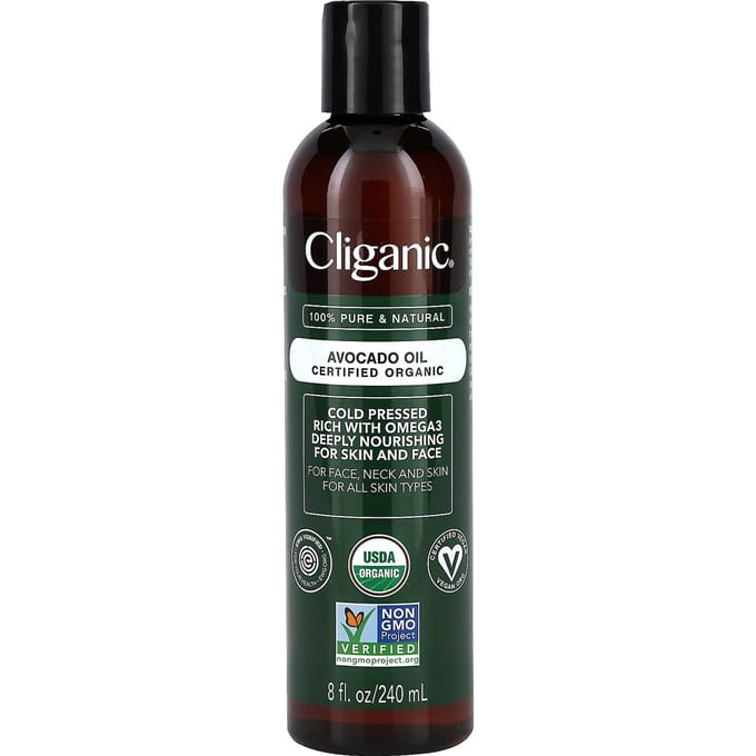 Cliganic, Huile d'avocat biologique, 8 fl oz (240ml) black