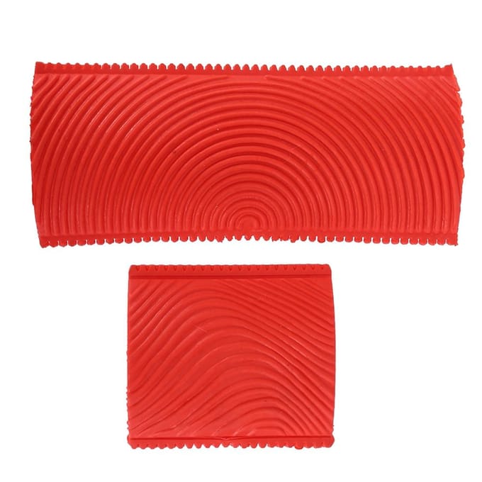 2 Stuks / Set Rubber Houtnerf Effect Kwasten Schildergereedschap DIY Muurdecoratie red