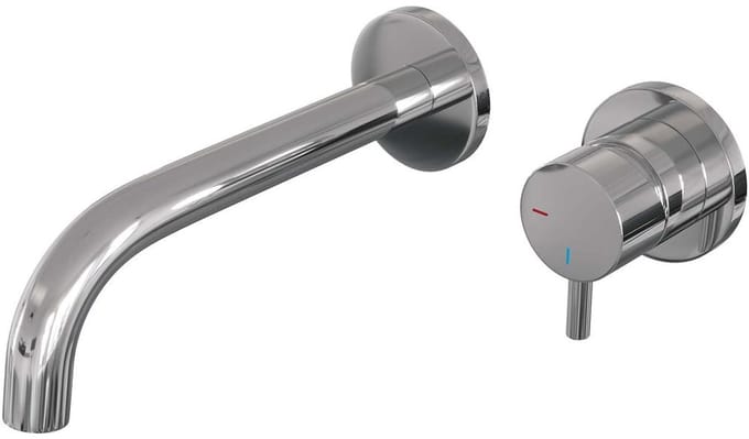 Brauer Chrome Edition Inbouw Wastafelmengkraan met Gebogen Uitloop en Rozetten Model B1 Chroom