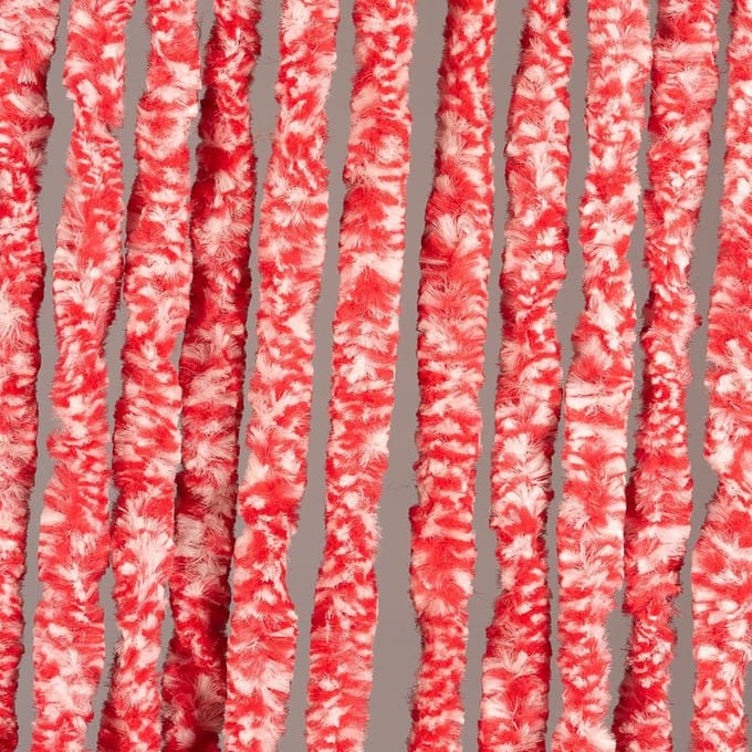 Luxe Kattenstaart Vliegengordijn - 100 x 220cm - Wit/Rood Mix