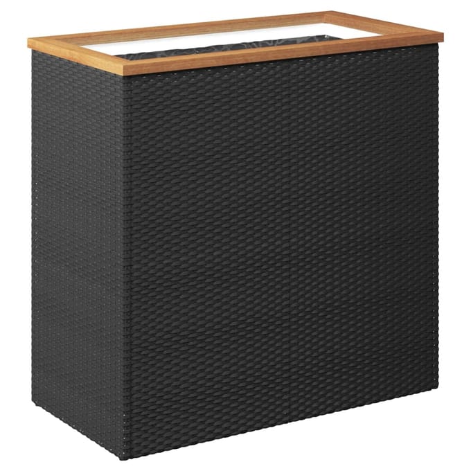 vidaXL - Plantenbak - 80x40x80 - cm - poly - rattan - zwart