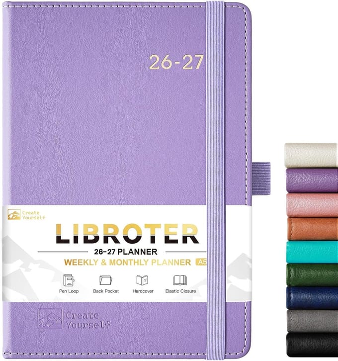2026 Planner - Wekelijkse Maandplanner - Dagelijkse Organizer - Met Pennenhouder - 13 x 20 cm - Paars
