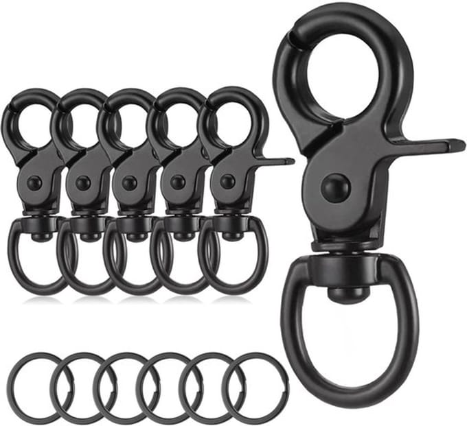 Dailygoody - Hondenriem Clips - 360° Draaibare Karabijnhaak - Zwart
