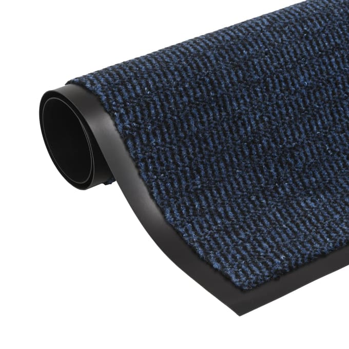 vidaXL - Droogloopmat - rechthoekig - getuft - 90x150 - cm - blauw