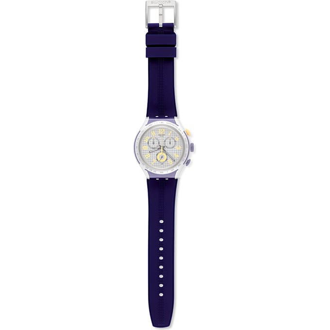 Swatch Mixed Materials - XLite Chrono - YY AYYS4014 YYS4014 Yellow Pusher Horlogeband