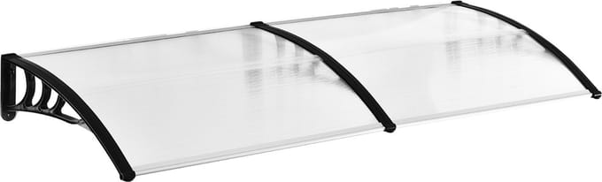 Outsunny schuurluifel - polycarbonaat - aluminium - transparant