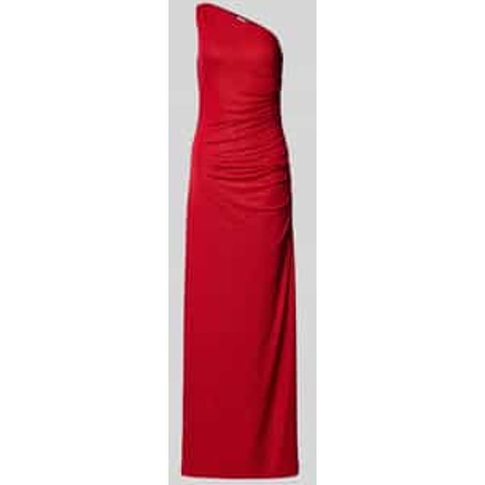 Maxi-jurk in one-shoulder band met siersteentjes