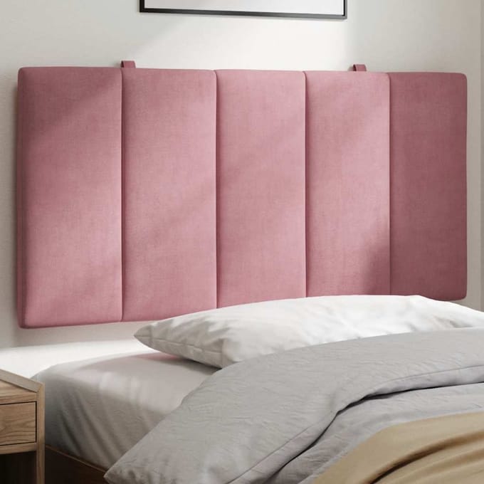 vidaXL - Hoofdbordkussen - "Hanko" - 100 - cm - fluweel - roze