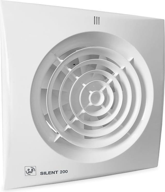 Soler & Palau Silent-200 Badkamer-/Toiletventilator met Timer + Vochtsensor - 230V AC - 16W - 180 m³/h - 33dB - IP45 - SILENT-200CHZ