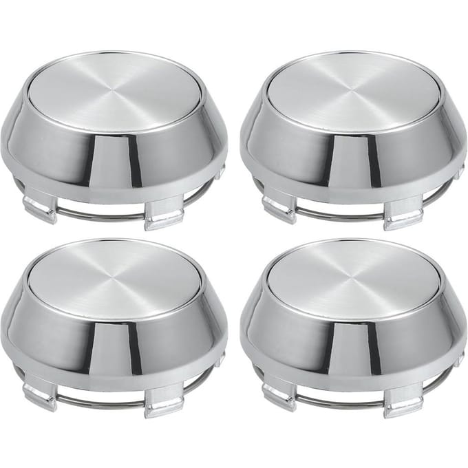 4x Pour Cache Central de Roue Universel Jante Chrome Cache Moyeux 60mm Sans Logo Base Argentée white