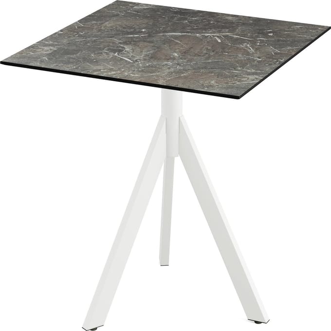 Essentials Infinity Tripod Terrastafel Wit Frame + Galaxy Marble HPL 70x70 cm - 140021577 - Horeca & Professioneel