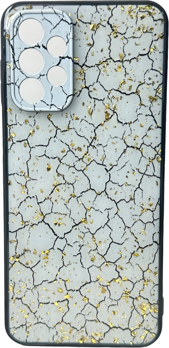 Silicone Hoesje Print - Backcover - Geschikt voor Samsung Galaxy A32 5G - Gebroken Wit