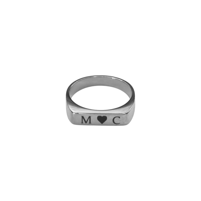 Ring met Initialen Zilver, USA 5 / NL 15.5 (49mm)